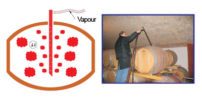 How Diffuser Steam work in disinfecting inside wine barrel