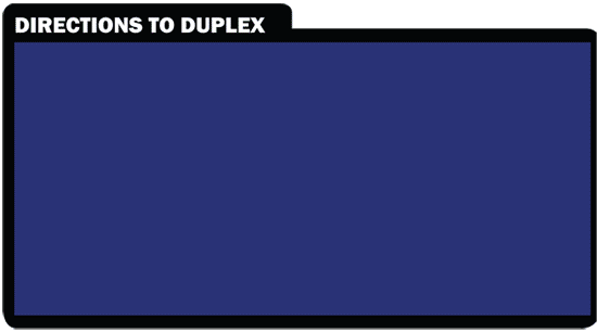 Directions to Duplex Cleaning Machines