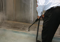Toilet Cleaning with a Jetsteam or Jetvac and a Steam Hose with a Brush Tool