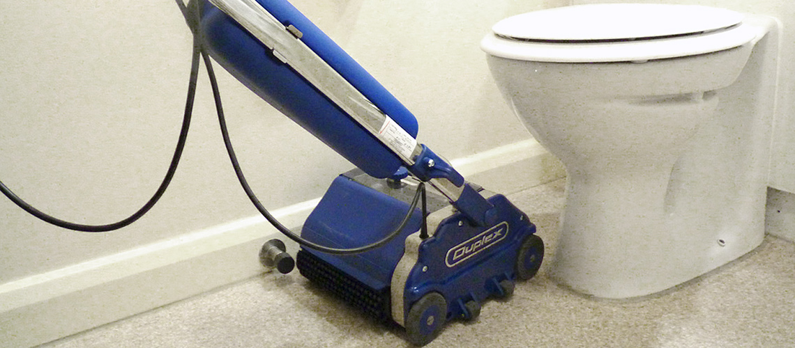 motel bathroom cleaning made quick and easy, with purpose-built cleaning equipment- driven by high temperature pressurised steam vapour