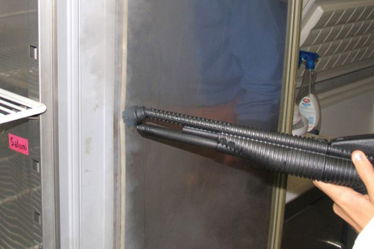 Disinfect surfaces thermally with steam